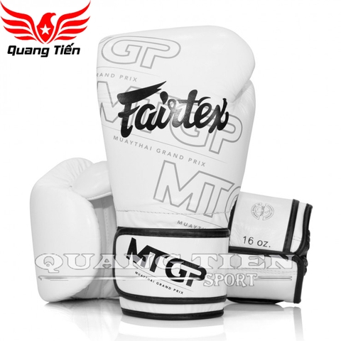 Găng tay boxing BGV Fairtex X MTGP Black Velcro trắng