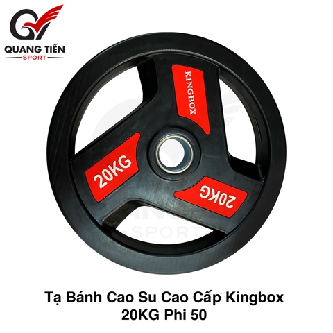 Bánh tạ đĩa chất liệu thép 20kg bọc cao su phi 50mm Kingbox-D