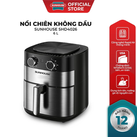 Nồi chiên không dầu 6.0L Sunhouse SHD4026
