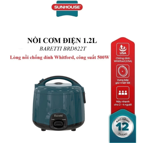 Nồi cơm điện 1.2L Baretti BRD822T