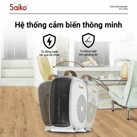 Quạt Sưởi Gốm Saiko PTC-2000 (2000W)