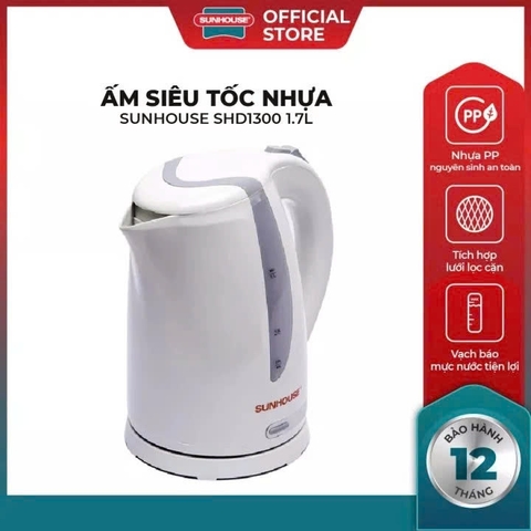 Ấm siêu tốc nhựa Sunhouse SHD1300