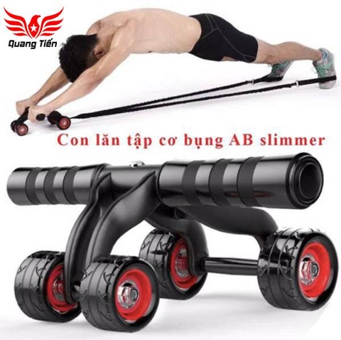 Con lăn tập cơ bụng AB 4 bánh kèm miếng chặn,đệm lót