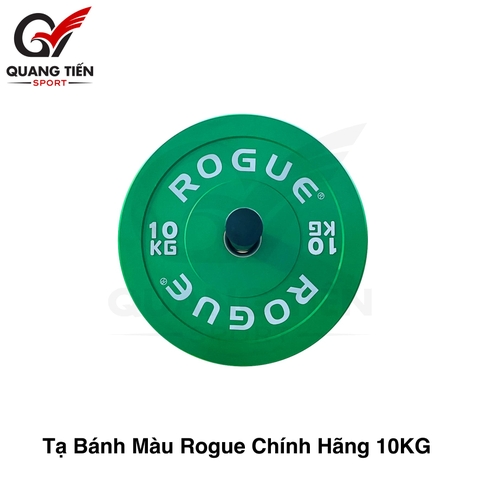 Tạ bánh cao su ROGUE cao cấp lỗ 50 nhập khẩu 10kg (màu xanh lá cây)