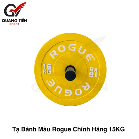 Tạ bánh cao su ROGUE cao cấp lỗ 50 nhập khẩu 15kg (màu vàng)