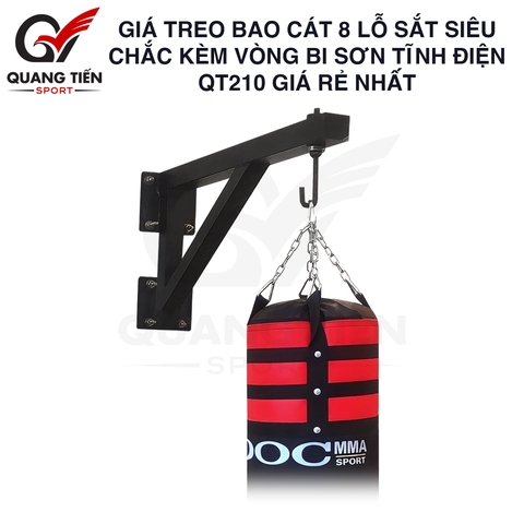 Giá treo bao cát 8 lỗ sắt siêu chắc kèm vòng bi sơn tĩnh điện QT210