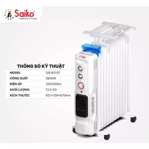Máy sưởi dầu Sailko OR-8213T 13 thanh và OR-8211T 11 thanh