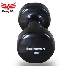 Tạ tay cao su brosman chính hãng 4 kg ĐEN (giá 1 chiếc )