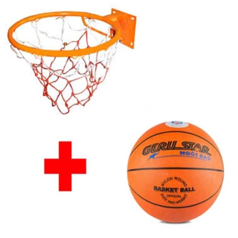combo quả bóng rổ Gerustar số 3 và vành rổ 35cm