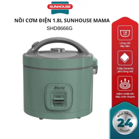 Nồi cơm điện 1.8L Sunhouse Mama SHD8666G
