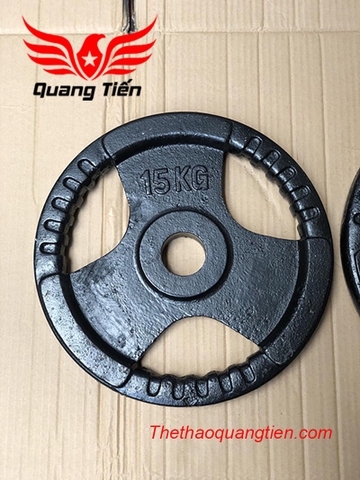 Tạ bánh gang 15kg, tạ đĩa gang 15kg phi 50 lỗ to QT20