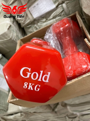 Tạ tay cao su Gold cao cấp 8 kg đỏ (giá 1 chiếc)