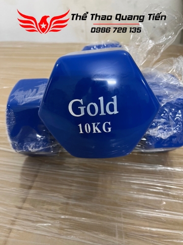 Tạ tay cao su Gold cao cấp 10 kg xanh (giá 1 chiếc)