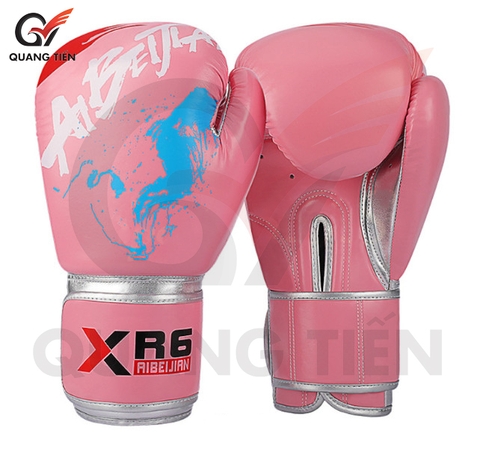 Găng tay Boxing ABJ cao cấp chính hãng - màu hồng