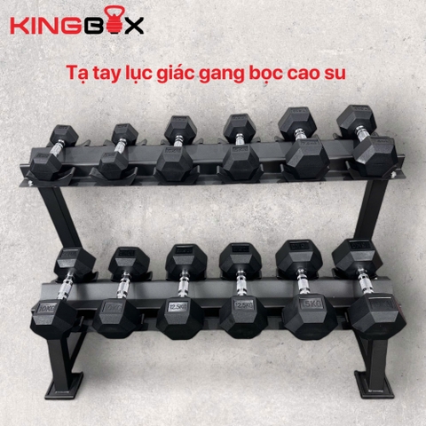 Tạ tay đơn lục giác Gang bọc cao su ( giá 1 chiếc )