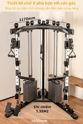 Giàn tập đa năng chữ V JL021 + 140KG tạ kéo xô