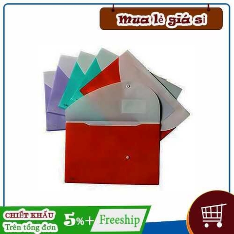 Bìa nút nhựa màu Deli 5506 khổ F4
