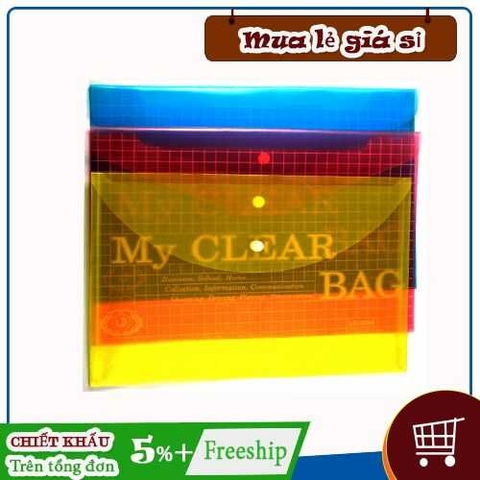 Bìa nút nhựa màu My Clear khổ F4