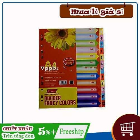 Bìa phân trang giấy Pgrand khổ A4