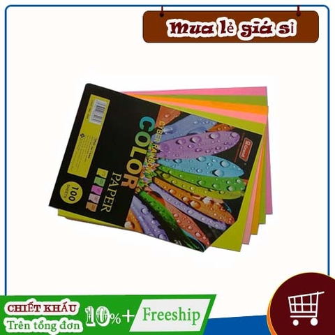 Bìa thái 5 màu dạ quang A4 160gsm