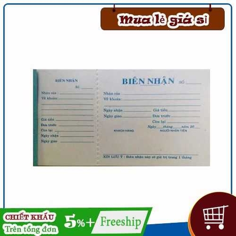 Biên nhận 1 liên