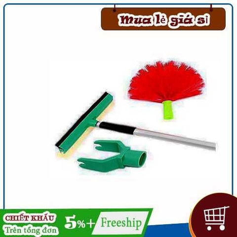 Bộ lau kính + quét trần đa năng