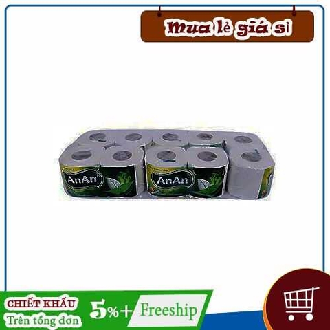 Khăn giấy cuộn vệ sinh AN AN (10 cuộn/cây)