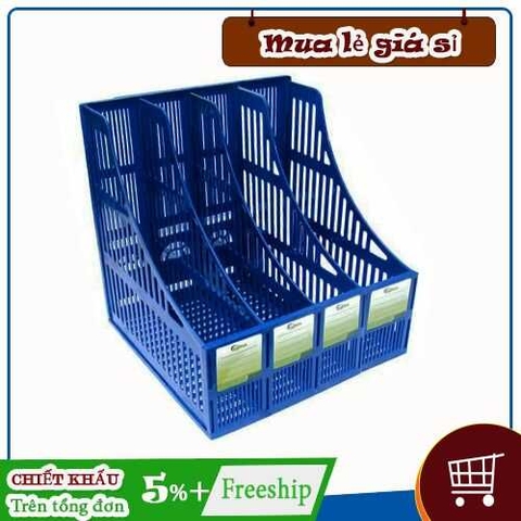 Kệ hồ sơ nhựa xéo 4 ngăn Xukiva 212