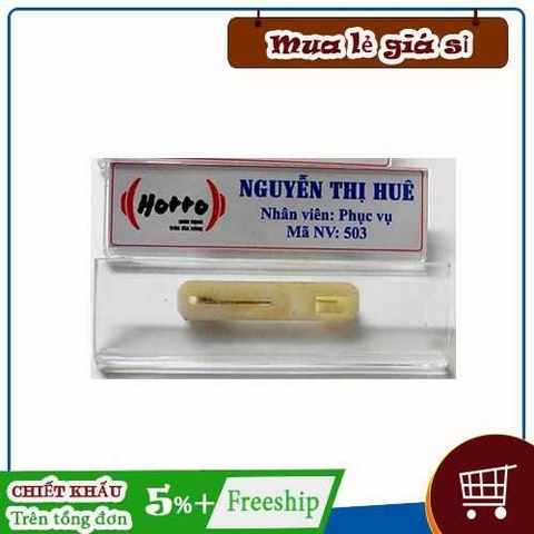 Kẹp bảng tên mica trước ngực