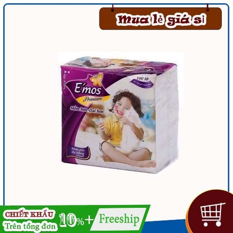 Khăn giấy vuông EMOS 100 tờ