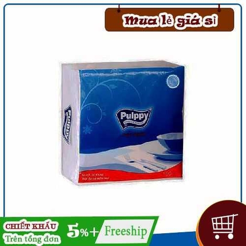 Khăn giấy vuông Pulppy (100 tờ/xấp)