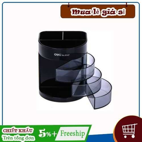 Khay cắm bút nhựa 3 ngăn Deli 9147