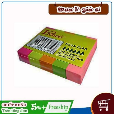 Giấy note Pronoti 5 màu dạ quang