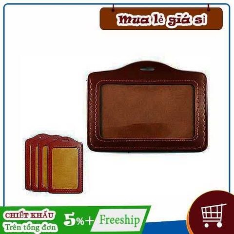 Thẻ đeo bảng tên da nâu