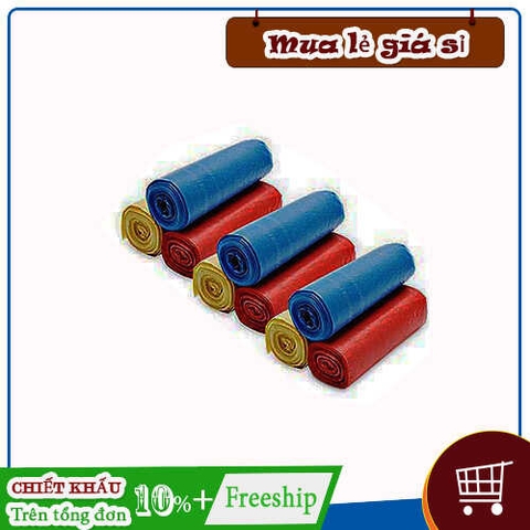 Túi đựng rác PE 3 cuộn 3 màu