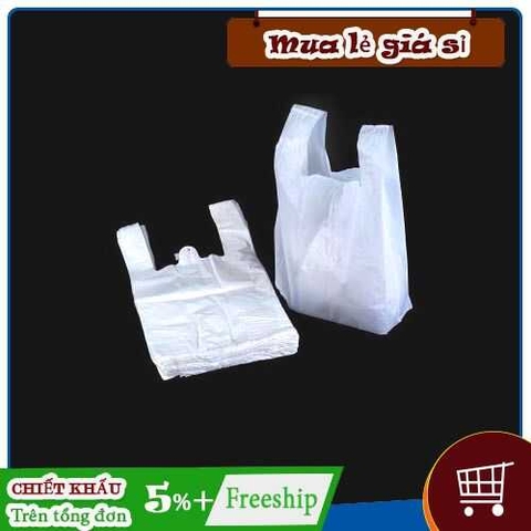 Túi xốp quai xách trắng