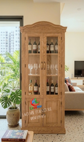 TỦ RƯỢU VUÔNG GỖ TẦN BÌ (SỒI NGA) - TR03