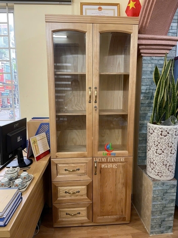 TỦ TRƯNG BÀY GỖ TẦN BÌ (SỒI NGA) 0.8M - TTB01