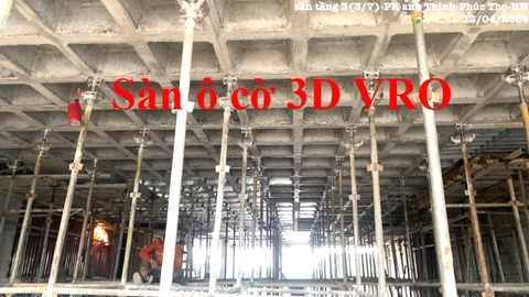 Sàn ô cờ, sàn dầm hệ ô cờ, sàn vượt nhịp lớn 3D VRO-Video hướng dẫn thi công sàn ô cờ S6