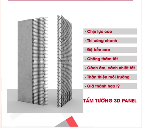 Tấm tường chịu lực lõi xốp 3D VRO