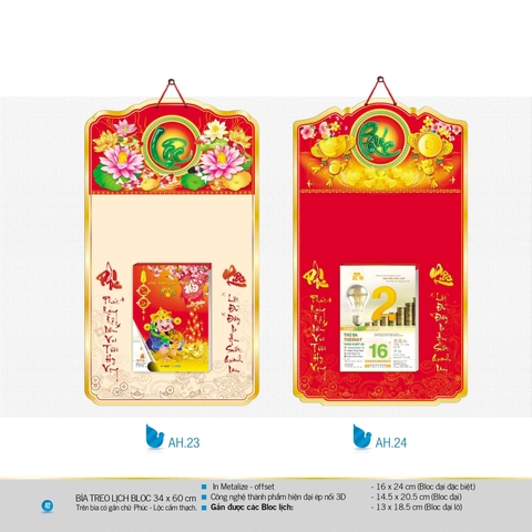 BÌA LỊCH TREO BLOC