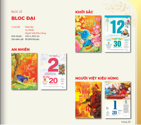 Các loại Bloc lịch