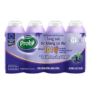 Sữa chua uống Probi Hương việt quất lốc 4 chai x 130ml