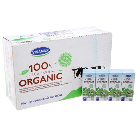 Sữa tươi tiệt trùng Vinamilk 100% Organic không đường (180ml)