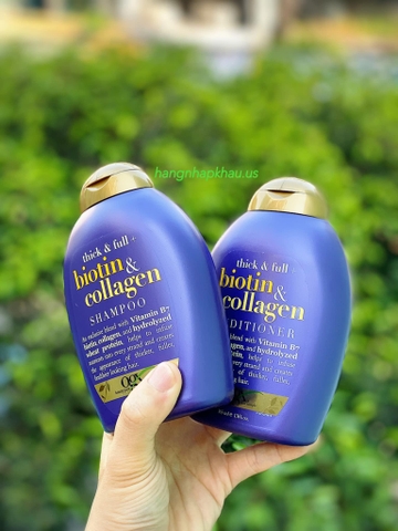 Set Dầu gội và xả OGX Biotin & Collagen (2x385ml) - MADE IN USA.