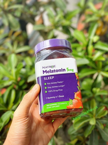 Kẹo dẻo ngủ ngon Gummies Melatonin 5mg (180 viên) - MADE IN USA.