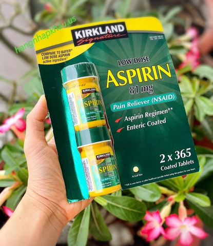 Kirkland Low Dose Aspirin 81mg (2x365 viên) - MADE IN USA.