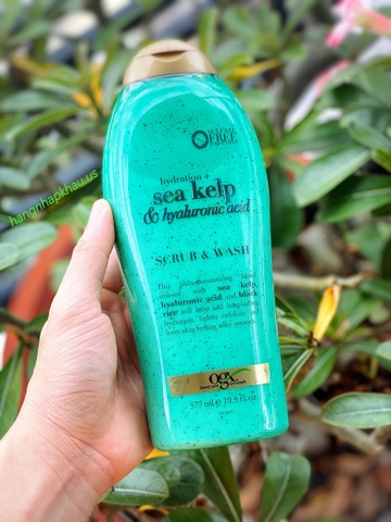 Sữa tắm tẩy tế bào chết OGX Sea Kelp & Hyaluronic Axit (577ml) - MADE IN USA.