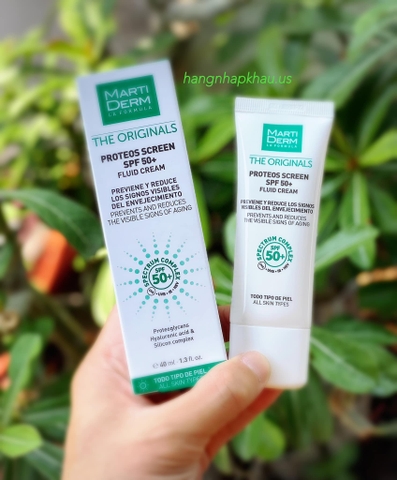 Kem chống nắng phổ rộng MartiDerm The Originals Proteos Screen SPF50+ Fluid Cream (40ml) - MADE IN SPAIN.