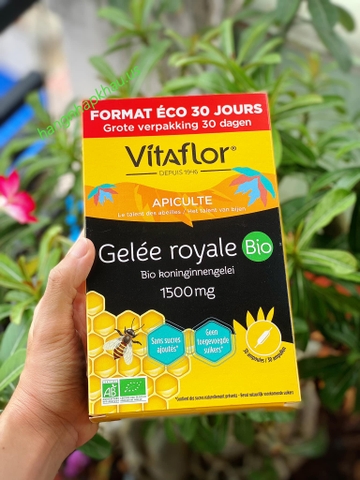 Sữa ong chúa Vitaflor Gelee Royale Bio 1500mg (30 ống) - MADE IN FRANCE.